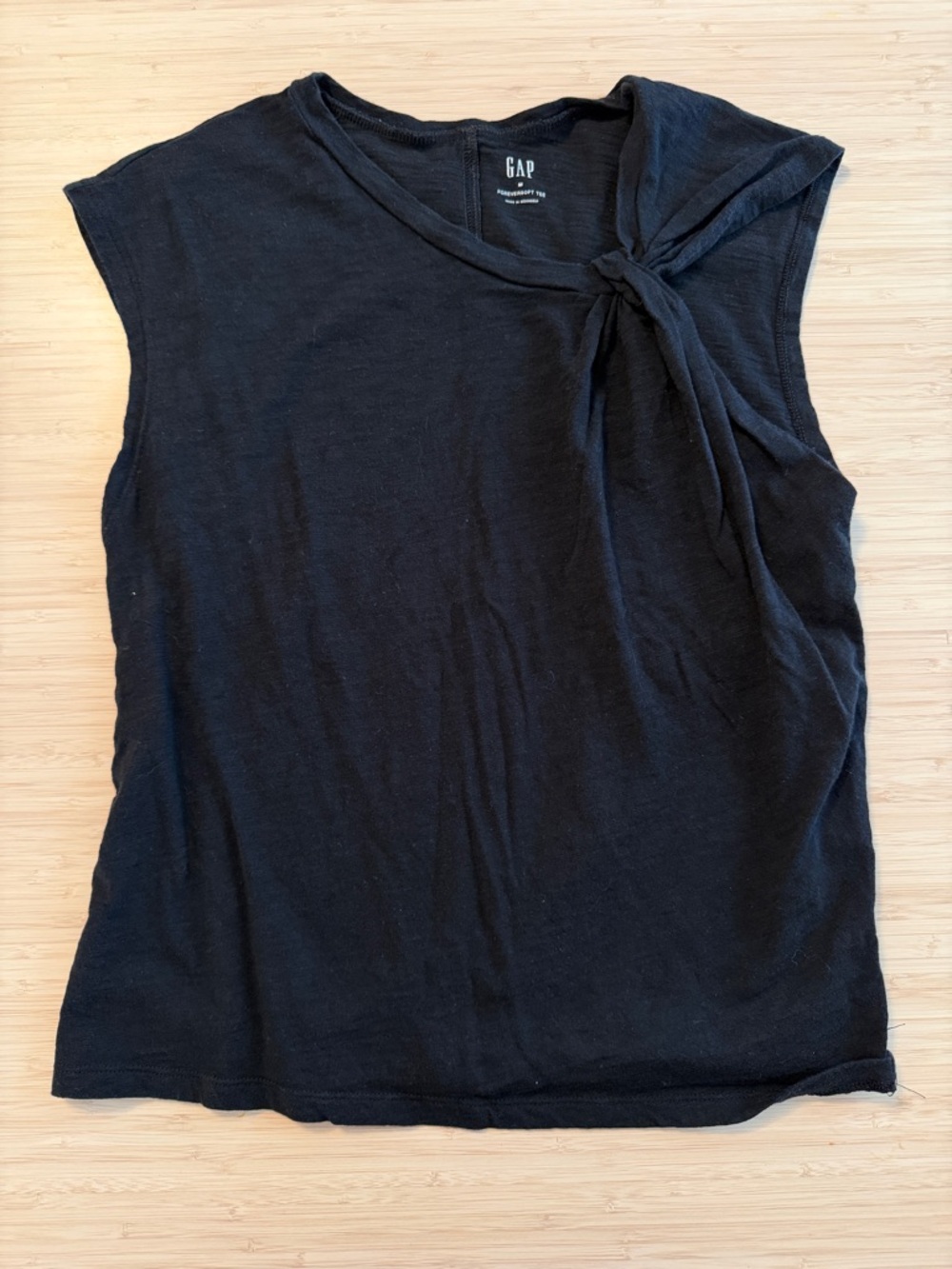 GAP Black Sleeveless Tank with Side Knot